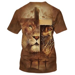 Jesus Prayer Lion Of Judah Cross 3D T Shirt Christian T Shirt Jesus Tshirt Designs Jesus Christ Shirt 2 yvy75b.jpg