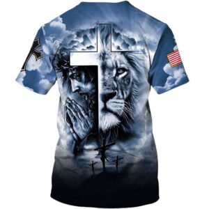 Jesus Prayer The Lion Of Judah Cross 3D T Shirt Christian T Shirt Jesus Tshirt Designs Jesus Christ Shirt 2 qqrcpb.jpg