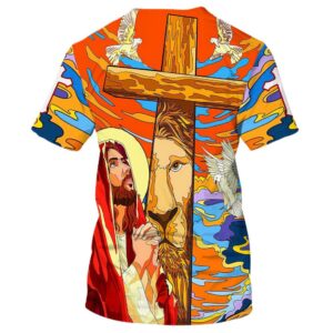 Jesus Praying Lion Of Judah Christian Cross Faith 3D T Shirt Christian T Shirt Jesus Tshirt Designs Jesus Christ Shirt 2 eamll1.jpg