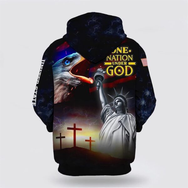 Jesus Save American One Nation Under God All Over Print Hoodie Shirt For Christian, Christian Hoodie, Bible Hoodies, Scripture Hoodies
