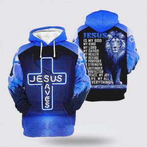 Jesus Save The Lion Blue 3D…
