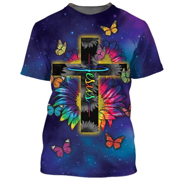 Jesus Sunflower Faith 3D T Shirt, Christian T Shirt, Jesus Tshirt Designs, Jesus Christ Shirt