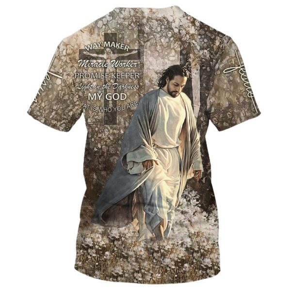 Jesus Walking In The Flower Fields 3D T Shirt, Christian T Shirt, Jesus Tshirt Designs, Jesus Christ Shirt