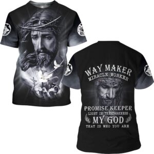Jesus With Crown Of Thorns Way Maker Miracle Worker 3D T Shirt Christian T Shirt Jesus Tshirt Designs Jesus Christ Shirt 1 kjyrn7.jpg