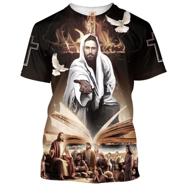 Jesus With His Disciples 3D T Shirt, Christian T Shirt, Jesus Tshirt Designs, Jesus Christ Shirt