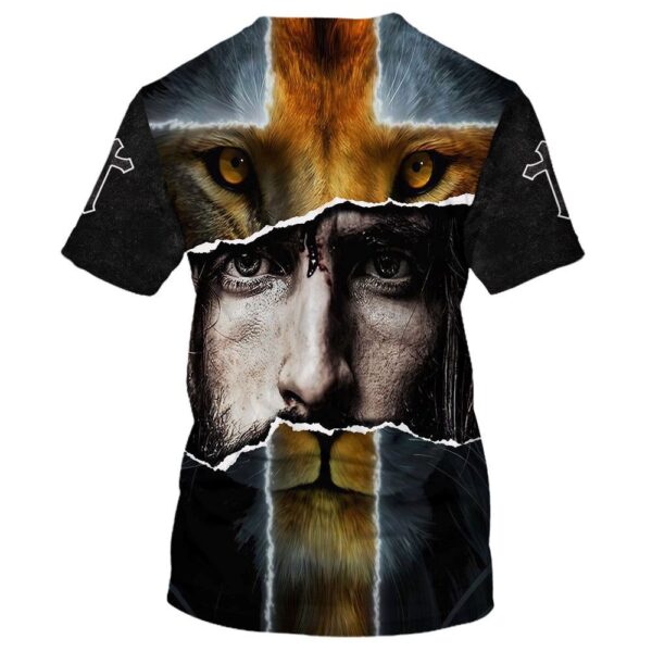 Jesus With Lion 3D T Shirt, Christian T Shirt, Jesus Tshirt Designs, Jesus Christ Shirt