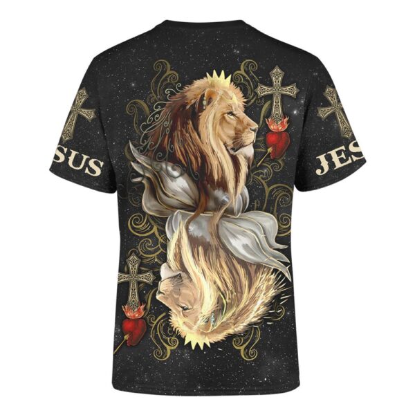 King Of Hearts Lion Jesus Lion Unisex 3D T Shirt, Christian T Shirt, Jesus Tshirt Designs, Jesus Christ Shirt