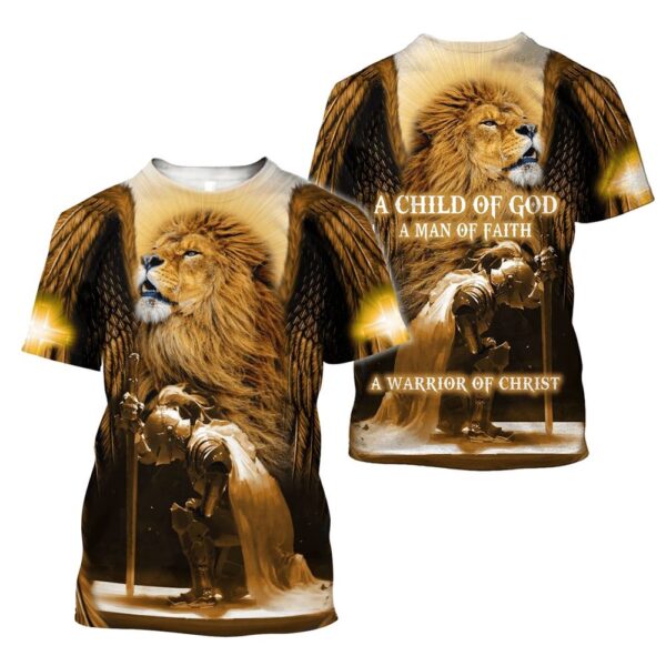 Knight Templar Lion A Warrior Of Christ Jesus Unisex 3D T Shirt, Christian T Shirt, Jesus Tshirt Designs, Jesus Christ Shirt