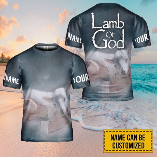 Lamb Of God Jesus Custom Name 3D T Shirt, Christian T Shirt, Jesus Tshirt Designs, Jesus Christ Shirt