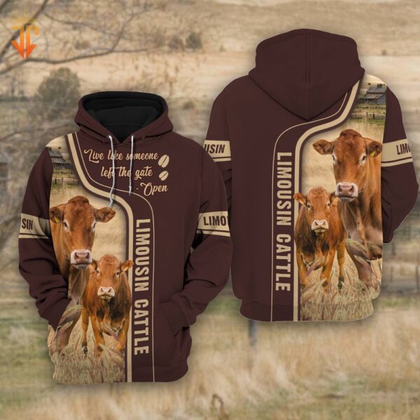 Limousin Cattle Live Like Someone left the gate open Hoodie For Kids, Farm Hoodie, Farmher Shirt