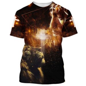 Lion And Cross 3D T Shirt,…