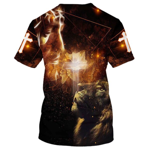 Lion And Cross 3D T Shirt, Christian T Shirt, Jesus Tshirt Designs, Jesus Christ Shirt