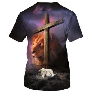 Lion And Lamb Cross Of Christ 3D T Shirt Christian T Shirt Jesus Tshirt Designs Jesus Christ Shirt 2 vidumt.jpg