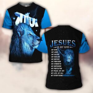 Lion Cross Jesus Is My God My King 3D T Shirt Christian T Shirt Jesus Tshirt Designs Jesus Christ Shirt 2 p94ky8.jpg