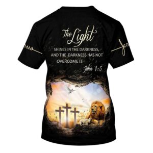 Lion Cross The Light Shines In The Darkness 3D T Shirt Christian T Shirt Jesus Tshirt Designs Jesus Christ Shirt 3 ojr3ed.jpg