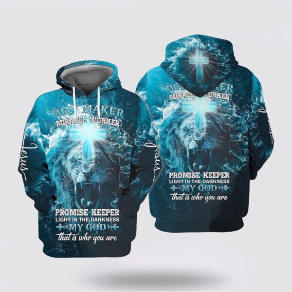 Lion Face Promise Keeper Light In The Darkness My God All Over Print Hoodie Shirt, Christian Hoodie, Bible Hoodies, Scripture Hoodies
