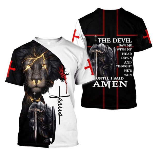 Lion Jesus And Knight Templar Jesus 3D T Shirt, Christian T Shirt, Jesus Tshirt Designs, Jesus Christ Shirt
