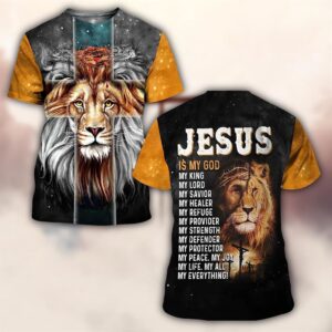 Lion Jesus Is My God My King 3D T Shirt Christian T Shirt Jesus Tshirt Designs Jesus Christ Shirt 3 mr9gmk.jpg