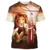 Lion Lamb And A Dove 3D T Shirt, Christian T Shirt, Jesus Tshirt Designs, Jesus Christ Shirt