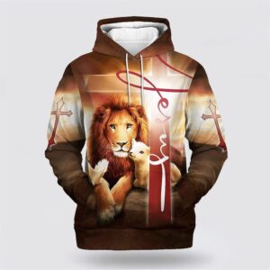 Lion Lamb And Dove 3D Hoodie,…