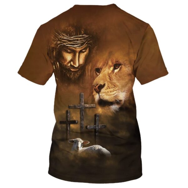 Lion Lamb Jesus 3D T Shirt, Christian T Shirt, Jesus Tshirt Designs, Jesus Christ Shirt