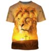 Lion Of Judah He Is Risen Jesus 3D T Shirt, Christian T Shirt, Jesus Tshirt Designs, Jesus Christ Shirt