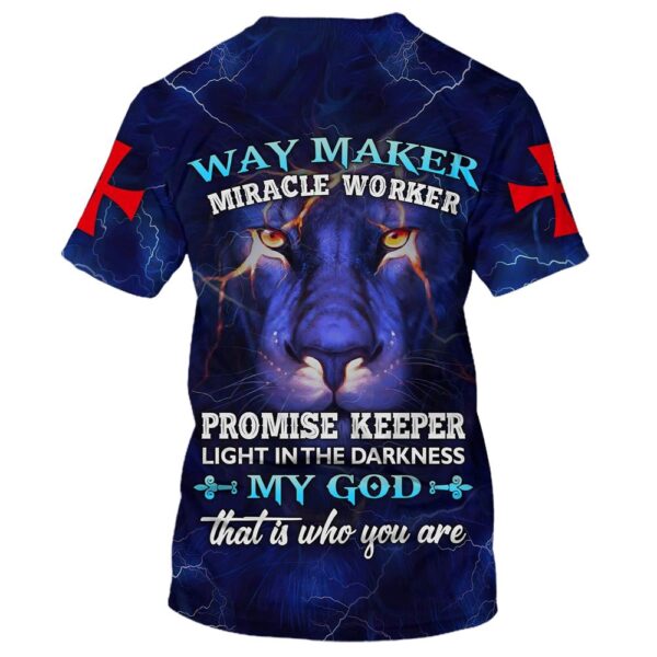 Lion Way Maker Miracle Worker Promise Keeper 3D T Shirt, Christian T Shirt, Jesus Tshirt Designs, Jesus Christ Shirt