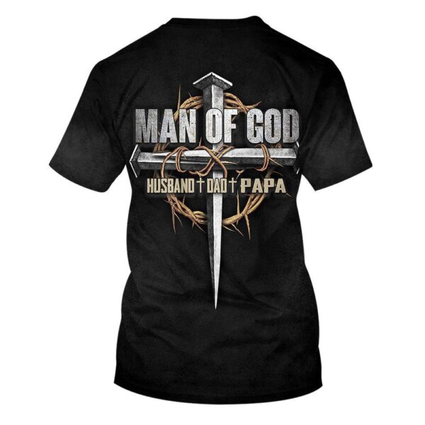 Man Of God Husband Dad Papa 3D T Shirt, Christian T Shirt, Jesus Tshirt Designs, Jesus Christ Shirt
