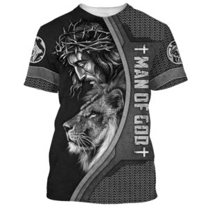Man Of God Jesus And The Lion Of Judah 3D T Shirt Christian T Shirt Jesus Tshirt Designs Jesus Christ Shirt 1 amyqxh.jpg