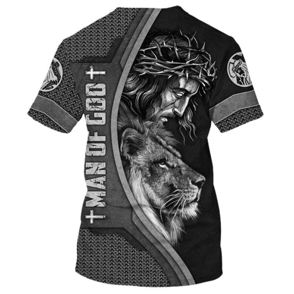 Man Of God Jesus And The Lion Of Judah 3D T Shirt, Christian T Shirt, Jesus Tshirt Designs, Jesus Christ Shirt