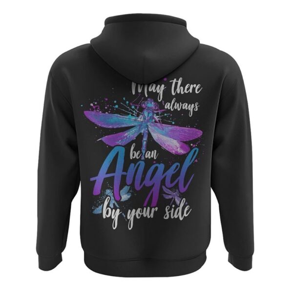May There Be An Angel By Your Side Dragonfly Watercolor Hoodie, Christian Hoodie, Bible Hoodies, Religious Hoodies