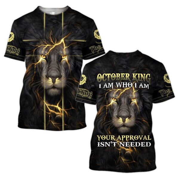 October King Jesus Lion Jesus 3D T Shirt, Christian T Shirt, Jesus Tshirt Designs, Jesus Christ Shirt