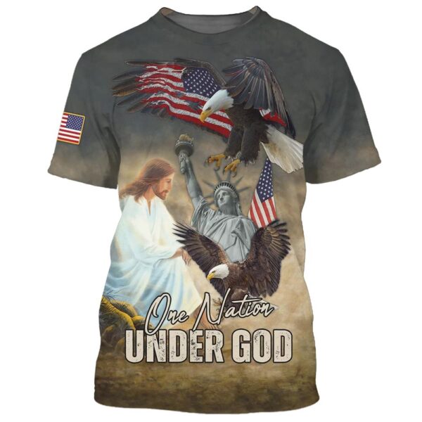 One Nation Under God 2 3D T Shirt, Christian T Shirt, Jesus Tshirt Designs, Jesus Christ Shirt