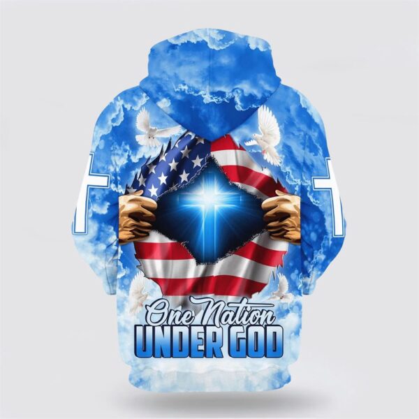 One Nation Under God 3D Hoodie, Christian Hoodie, Bible Hoodies, Scripture Hoodies