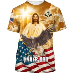 One Nation Under God Bald Eagle Jesus Christ 3D T Shirt Christian T Shirt Jesus Tshirt Designs Jesus Christ Shirt 1 z9qwmo.jpg