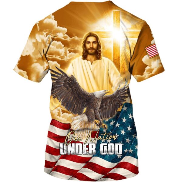 One Nation Under God Bald Eagle Jesus Christ 3D T Shirt, Christian T Shirt, Jesus Tshirt Designs, Jesus Christ Shirt
