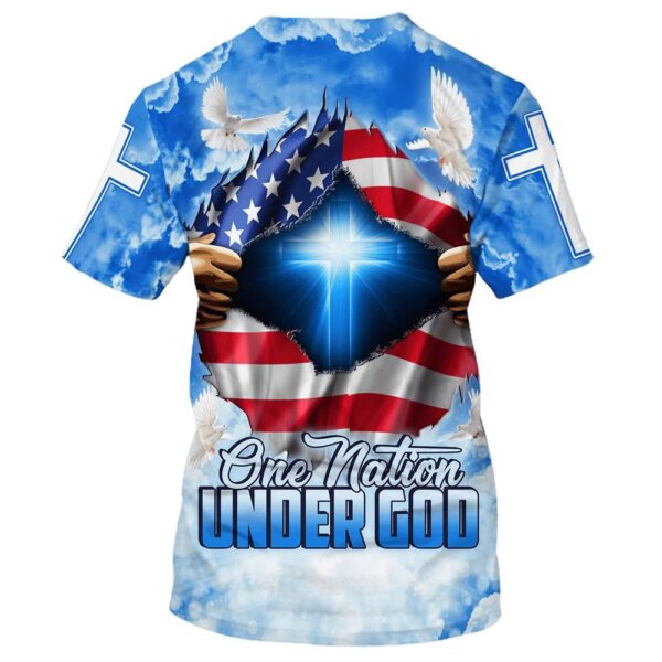 One Nation Under God Cross 3D T Shirt, Christian T Shirt, Jesus Tshirt Designs, Jesus Christ Shirt