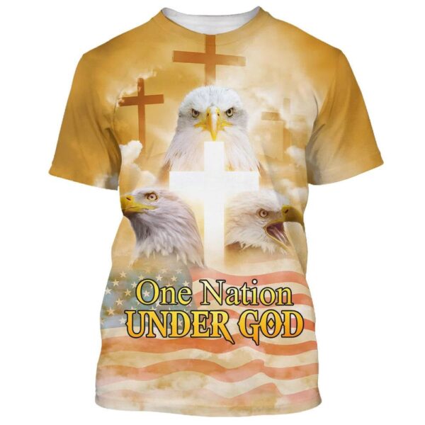 One Nation Under God Eagle American 3D T Shirt, Christian T Shirt, Jesus Tshirt Designs, Jesus Christ Shirt