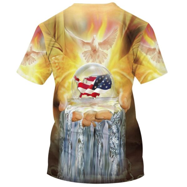 One Nation Under God Hand Hold Earth Dove 3D T Shirt, Christian T Shirt, Jesus Tshirt Designs, Jesus Christ Shirt