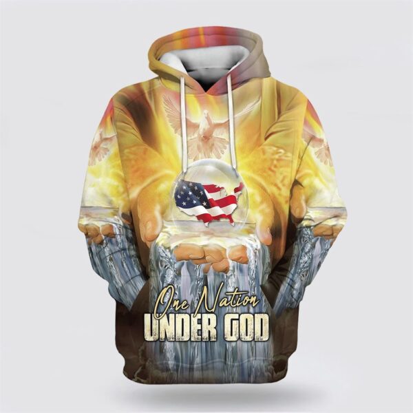 One Nation Under God Hoodies Men & Women Christian Hoodie 3D Printed Hoodie, Christian Hoodie, Bible Hoodies, Scripture Hoodies