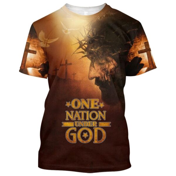 One Nation Under God Jesus 1 3D T Shirt, Christian T Shirt, Jesus Tshirt Designs, Jesus Christ Shirt