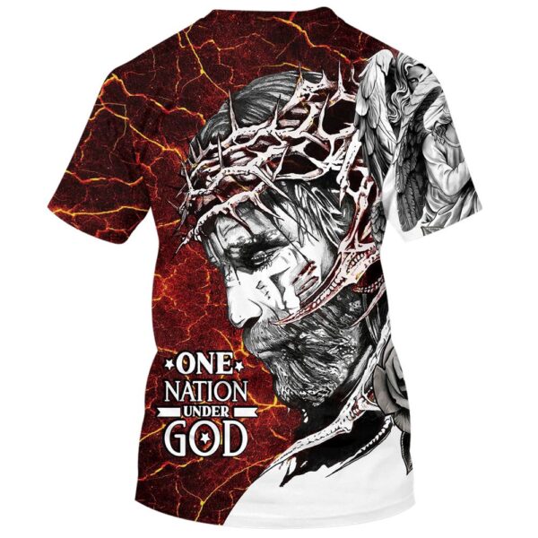 One Nation Under God Jesus 2 3D T Shirt, Christian T Shirt, Jesus Tshirt Designs, Jesus Christ Shirt