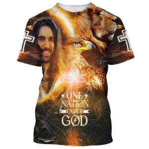 One Nation Under God Jesus And Eagle 3D T Shirt Christian T Shirt Jesus Tshirt Designs Jesus Christ Shirt 1 rmgphb.jpg