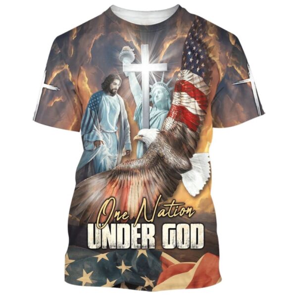 One Nation Under God Jesus Christian 3D T Shirt, Christian T Shirt, Jesus Tshirt Designs, Jesus Christ Shirt