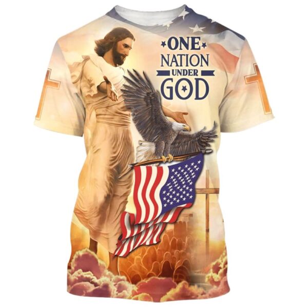 One Nation Under God Jesus Eagle 3D T Shirt, Christian T Shirt, Jesus Tshirt Designs, Jesus Christ Shirt