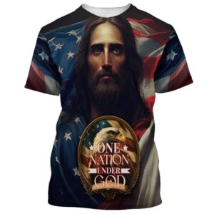 One Nation Under God Jesus Eagle America 3D T Shirt Christian T Shirt Jesus Tshirt Designs Jesus Christ Shirt 1 ptshem.jpg