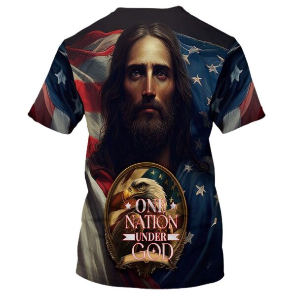 One Nation Under God Jesus Eagle America 3D T Shirt, Christian T Shirt, Jesus Tshirt Designs, Jesus Christ Shirt