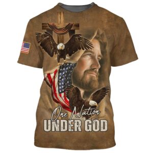 One Nation Under God Jesus Eagles Wooden Cross 3D T Shirt Christian T Shirt Jesus Tshirt Designs Jesus Christ Shirt 1 ghkk9d.jpg