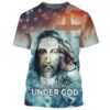 One Nation Under God Jesus Lion And Cross 3D T Shirt, Christian T Shirt, Jesus Tshirt Designs, Jesus Christ Shirt