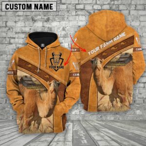 Personalized Name 3D Camels Hoodie, Farm…